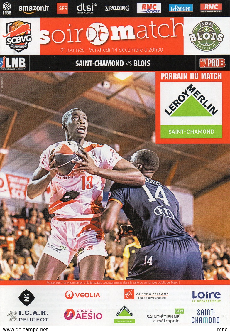 Programme Du Match De Pro B , SAINT CHAMOND - Blois Du 14 Décembre 2018 - Bekleidung, Souvenirs Und Sonstige