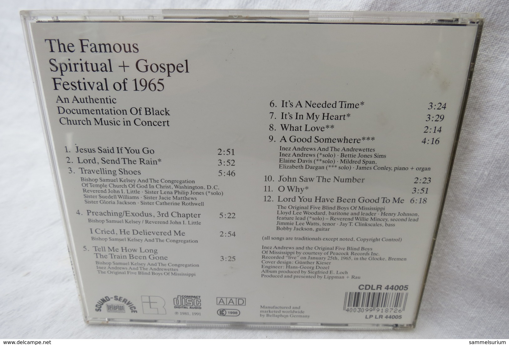 CD "The Famous Spiritual + Gospel Festival" 1965 - Chants Gospels Et Religieux