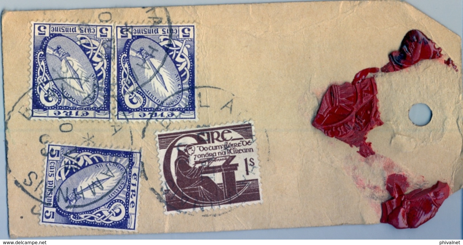 1963 , IRLANDA , ETIQUETA  POSTAL DE ENVIO CERTIFICADO , BALLYHAUNIS - DUBLIN , THE NATIONAL BANK LIMITED - Cartas & Documentos