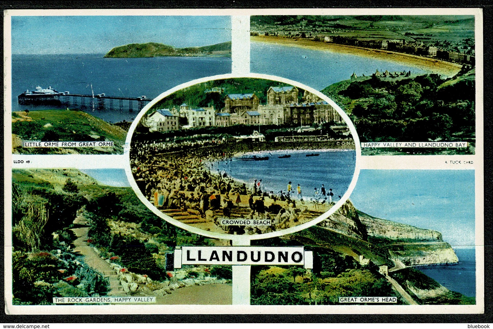 Ref 1276 - 1954 Raphael Tuck Multiview Postcard - Llandudno Caernarvonshire Wales - Caernarvonshire