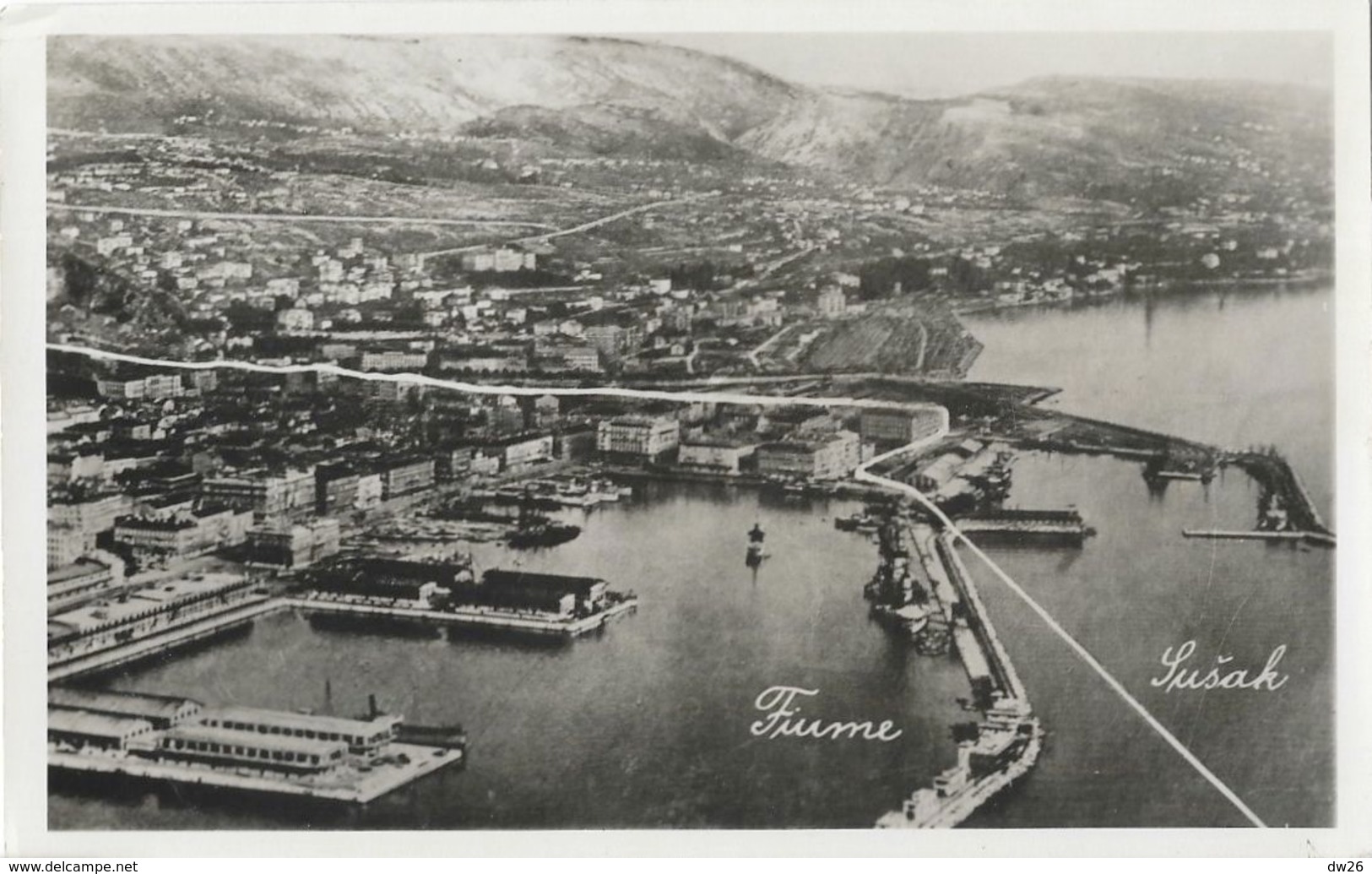 Rijeka (Croatie) Panorama Du Port - Frontière Entre Susak Et Fiume Avant 1948 - Carte Non Circulée - Croatia