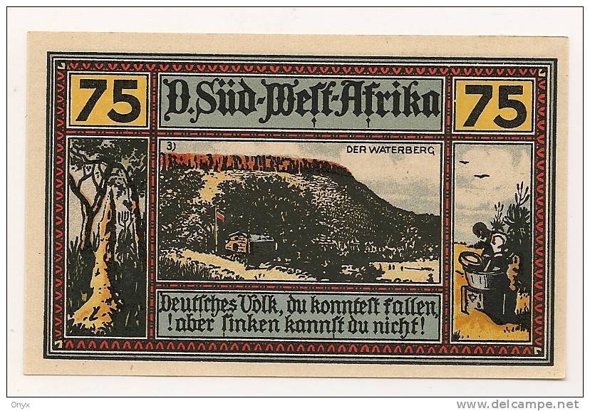 ALLEMAGNE / GERMANY - SUD AFRICA KOLONY - 75 PFENNIG 1922 / SERIE A - Deutsch-Suedwestafrika