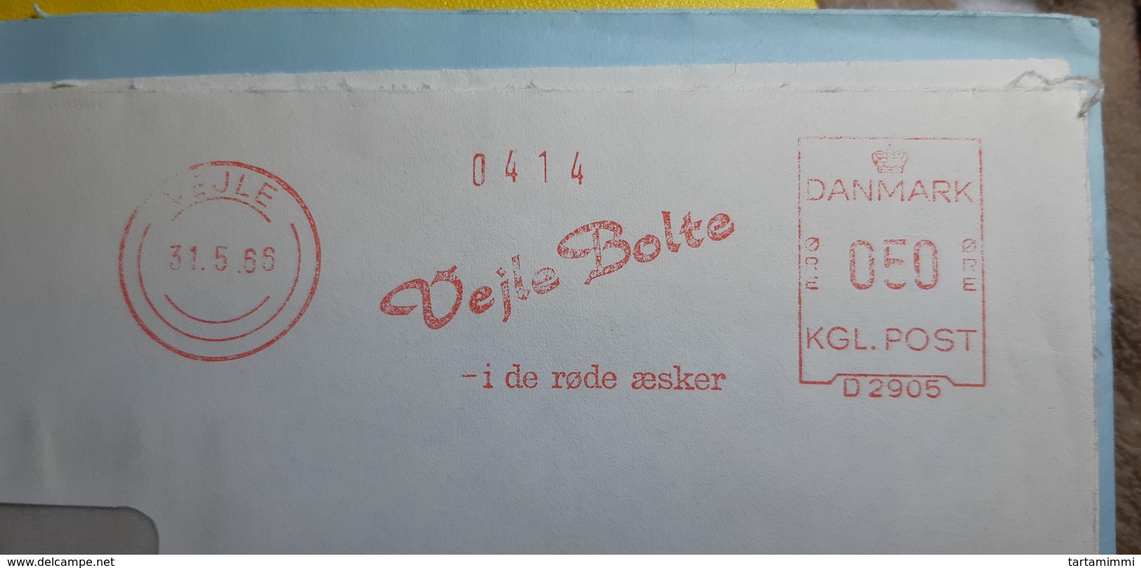 EMA AFS METER STAMP FREISTEMPEL - DANMARK VEJLE BOLTE I DE RØDE  ÆSKE - Maschinenstempel (EMA)