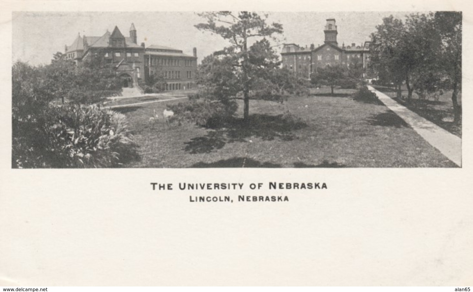 Lincoln Nebraska, Universtiy Of Nebraska Campus Scene, C1900s Vintage Postcard - Lincoln