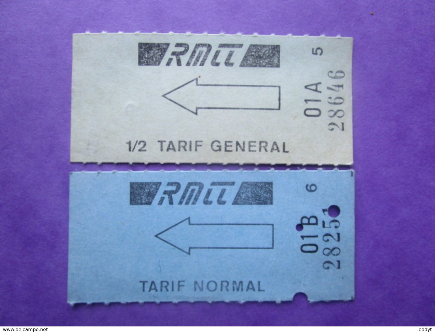 2 ANCIENS TICKETS De Transport  RMTT De Carte Hebdomadaire - World