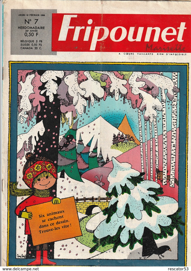 Rare Revue Fripounet N°7 Du 15 Février 1968 - Fripounet