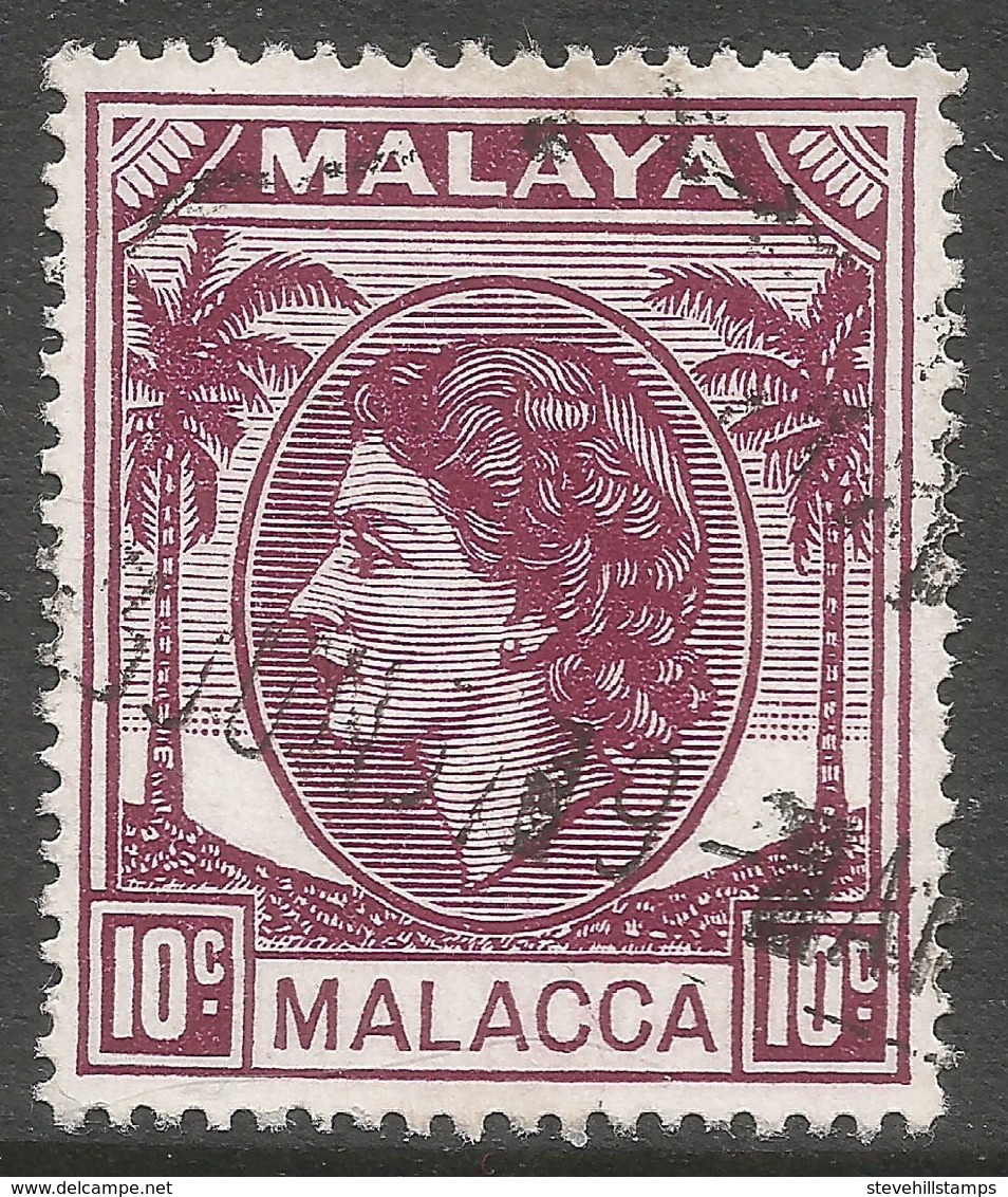 Malacca (Malaysia). 1954-57 QEII. 10c Used. SG 29 - Malacca