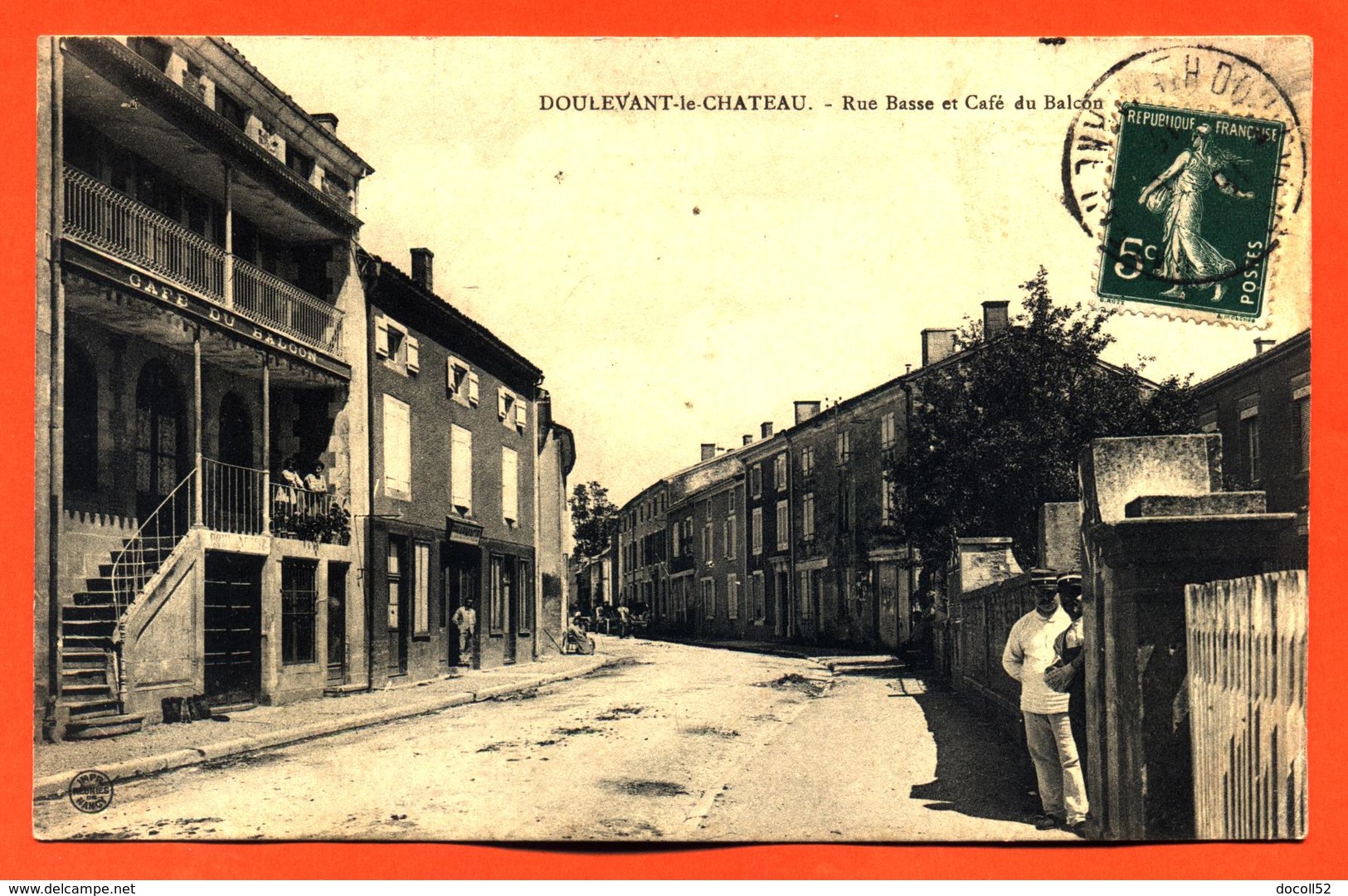 CPA 52 Doulevant Le Chateau " Rue Basse Et Café Du Balcon " - Doulevant-le-Château