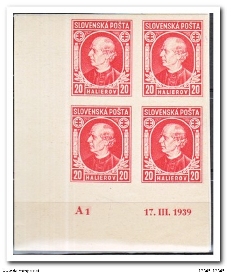 Slowakije 1939, Postfris MNH, Andrej Hlinka ( Nice Corner Piece ) - Nuevos