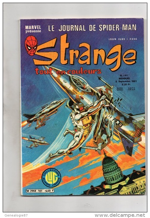 BD COMICS- STRANGE N° 141 DU 5 SEPTEMBRE 1981-- MARVEL  STAN LEE-  L' INTREPIDE DARDEVIL - Strange