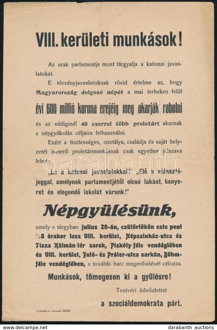 Cca 1920-1960 Politikai Kisplakátok, Szórólapok (Feministák Egyesülete, Vegyipari Munkások Szabadszervezete, Szociáldemo - Non Classés