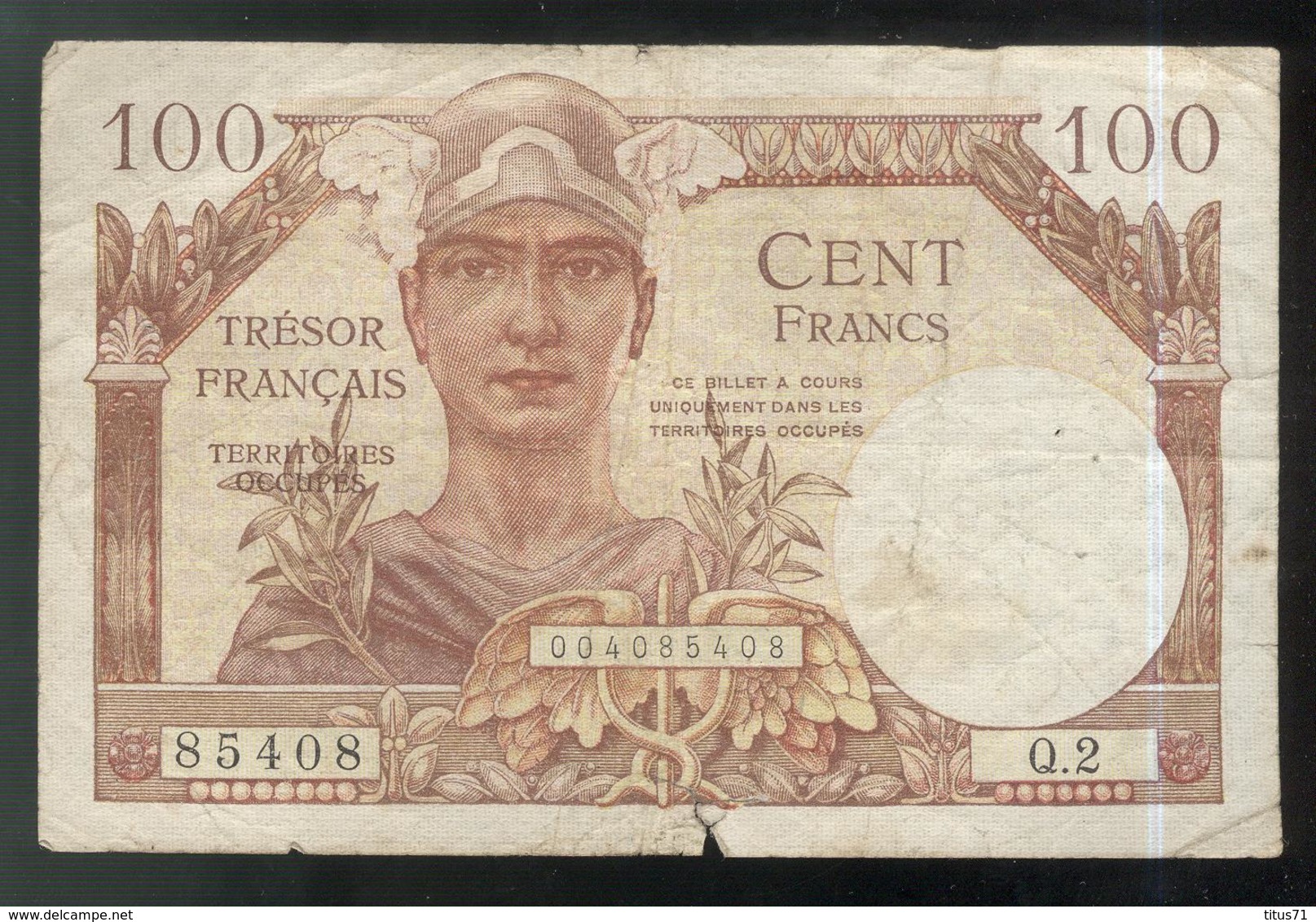 Billet 100 Francs Trésor Français 1947 - 1947 Tesoro Francés