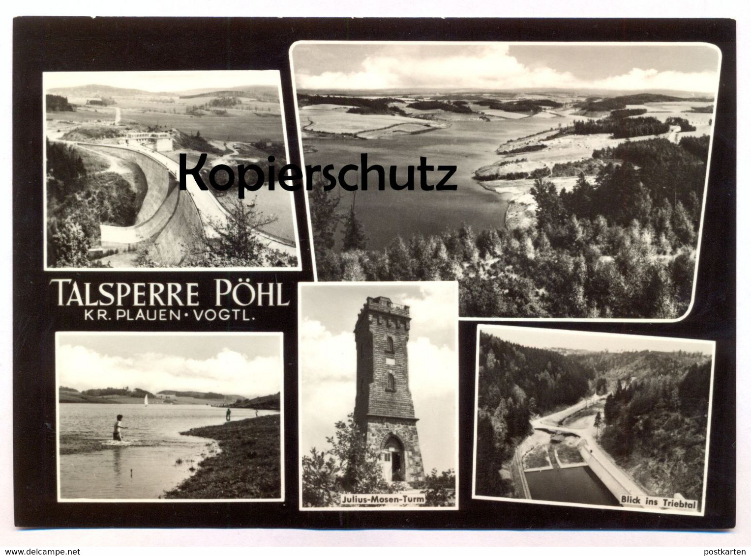 ÄLTERE POSTKARTE TALSPERRE PÖHL KREIS PLAUEN VOGTLAND JULIUS-MOSEN TURM TRIEBTAL Barrage Cpa Ansichtskarte Postcard AK - Poehl