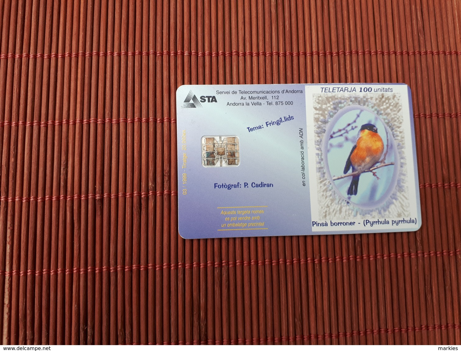 Phonecard Bird Used - Songbirds & Tree Dwellers