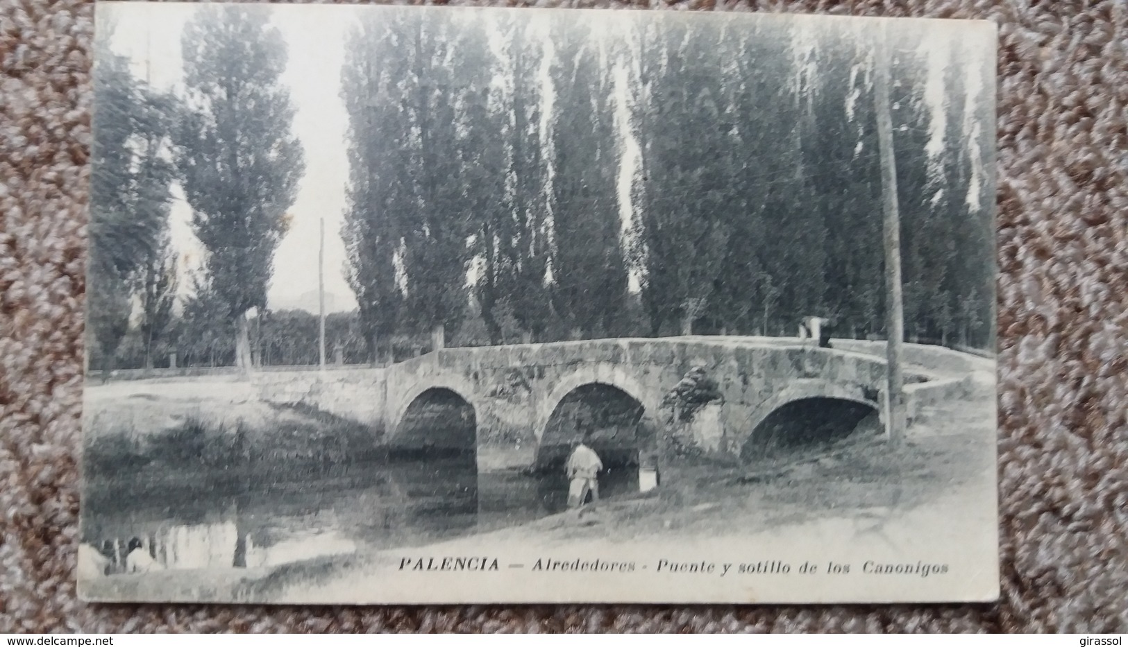 CPA PALENCIA ALREDEDORES PUENTE Y SOTILLO DE LOS CANONIGOS - Palencia