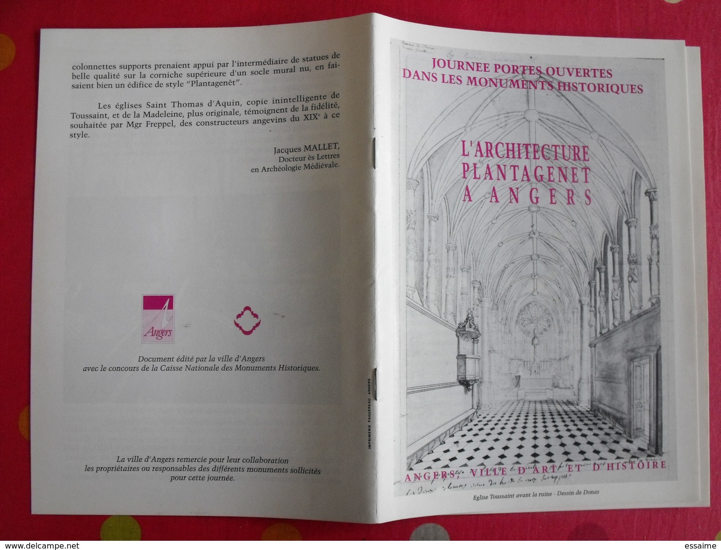 L'architecture Plantagenet à Angers, Ville D'art Et D'histoire. Vers 1980 - Pays De Loire