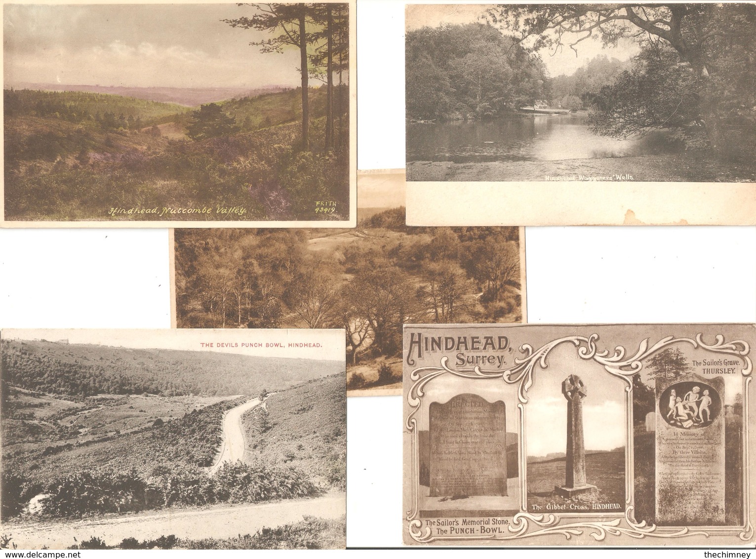 FIVE MORE OLD POSTCARDS OF HASELMERE SURREY - Surrey