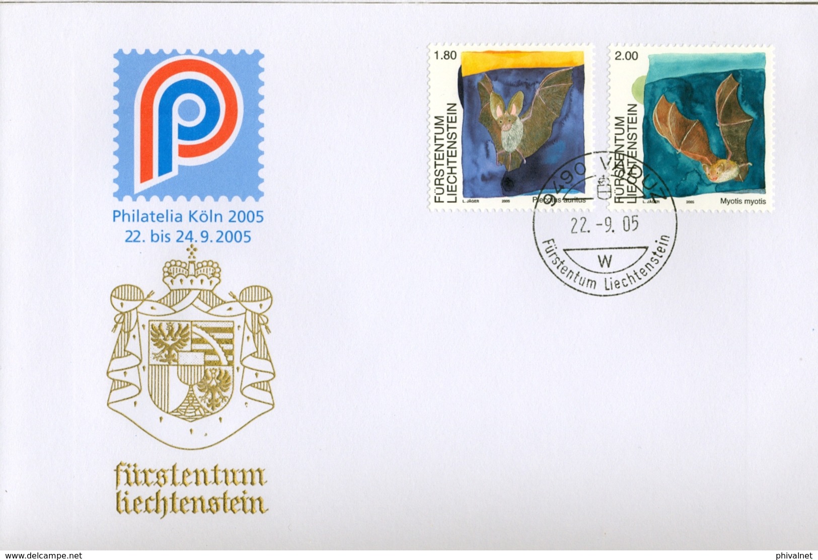 2005 , LIECHTENSTEIN , VADUZ , FAUNA , MURCIÉLAGOS - Briefe U. Dokumente