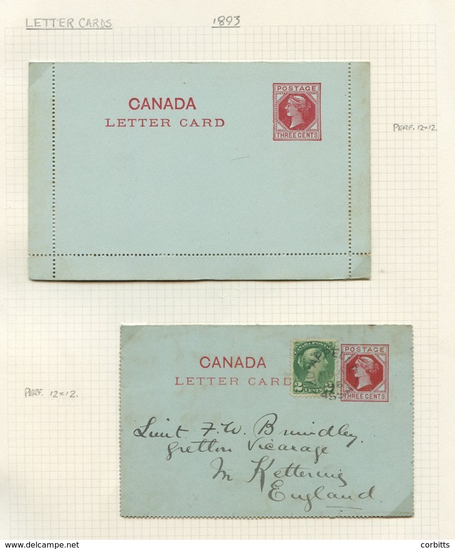 1893-1902 QV Letter Cards Incl. 1c, 2c, 3c & The 2c Overprint On 3c. Noted - 1897 1c Card With ½c (4) Small Queen's Adde - Autres & Non Classés