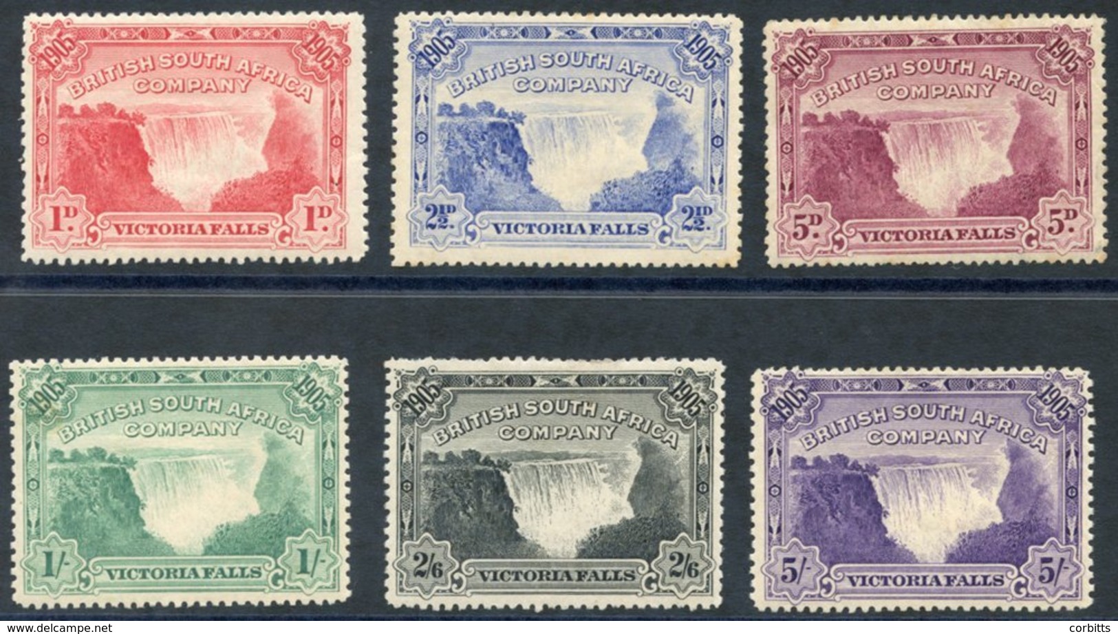 1905 Falls Set M (1d & 2d Gum Creases, 1s Perf Faults), SG.94/9. (6) Cat. £350. - Other & Unclassified