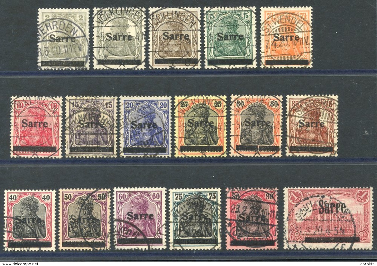 1920 German Stamps Ovptd Set VFU, SG.1/17. (17) Cat. £600 - Autres & Non Classés