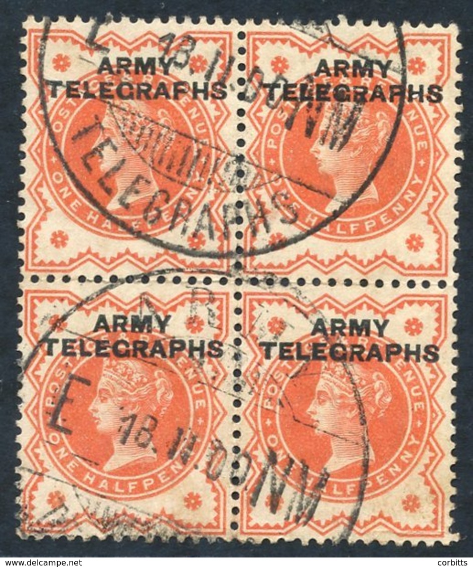 BRITISH ARMY FIELD OFFICES DURING SOUTH AFRICAN WAR 1899-1900 ½d Vermilion Block Of Four, FU With 'Army Telegraphs' D/st - Autres & Non Classés