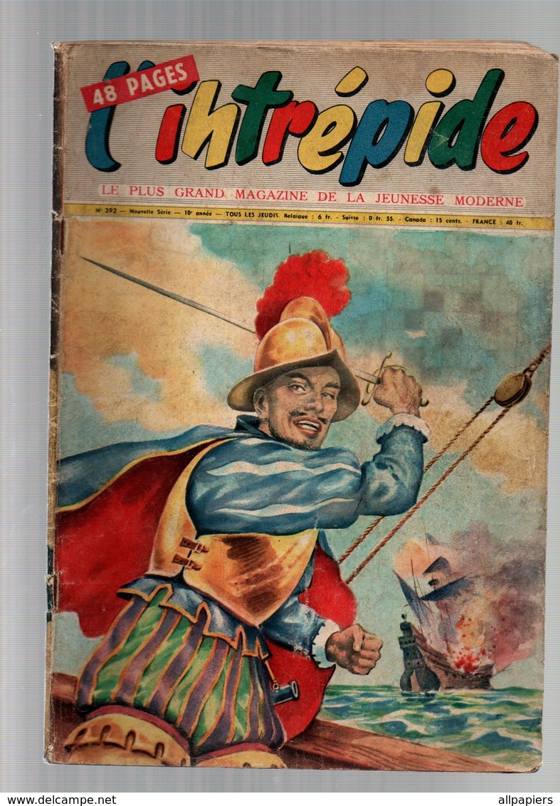 L'intrépide N°392 Wladimir Kuts - David Crockett - Buffalo Bill - Hardi John - Poster De Couverture Luis Mariano De 1957 - L'Intrépide