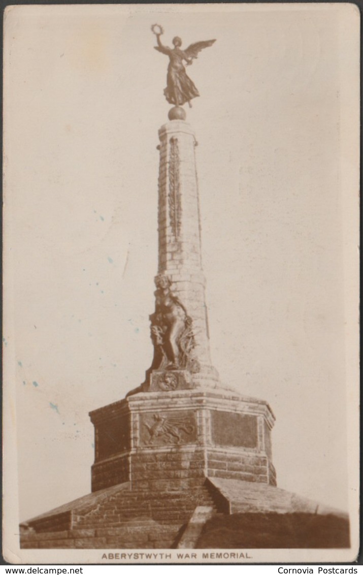 Aberystwyth War Memorial, Cardiganshire, 1924 - RP Postcard - Cardiganshire