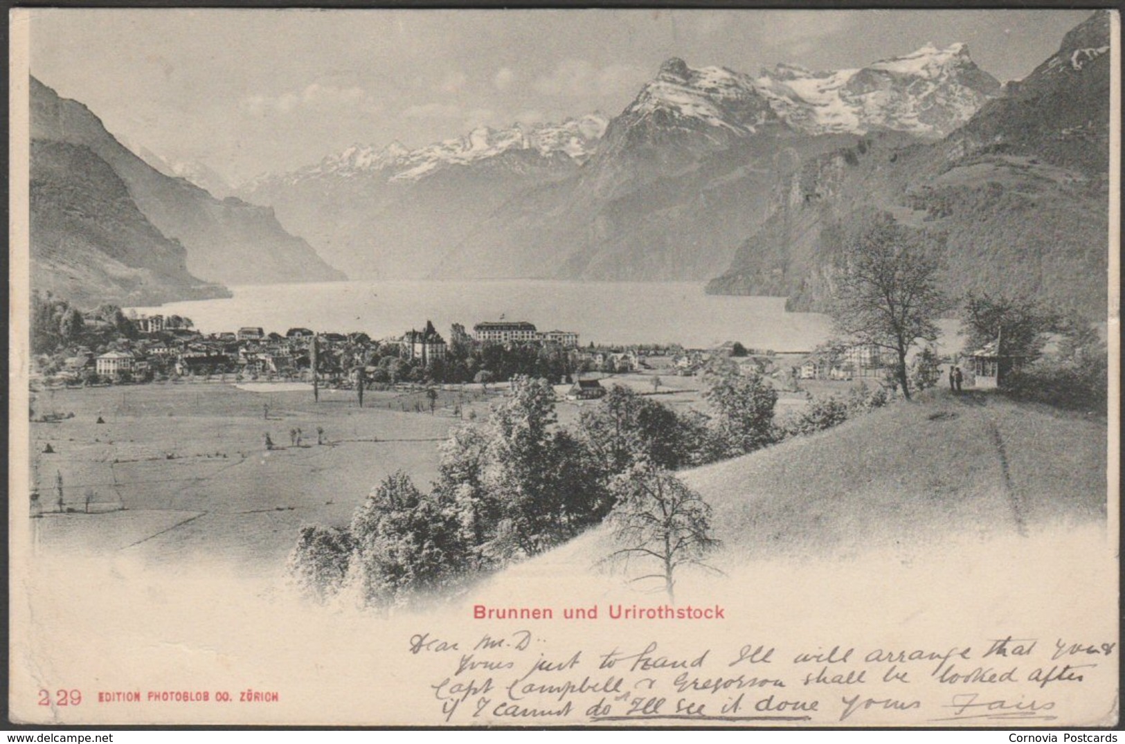 Brunnen Und Urirothstock, Schwyz, 1903 - Photoglob AK - Ingenbohl