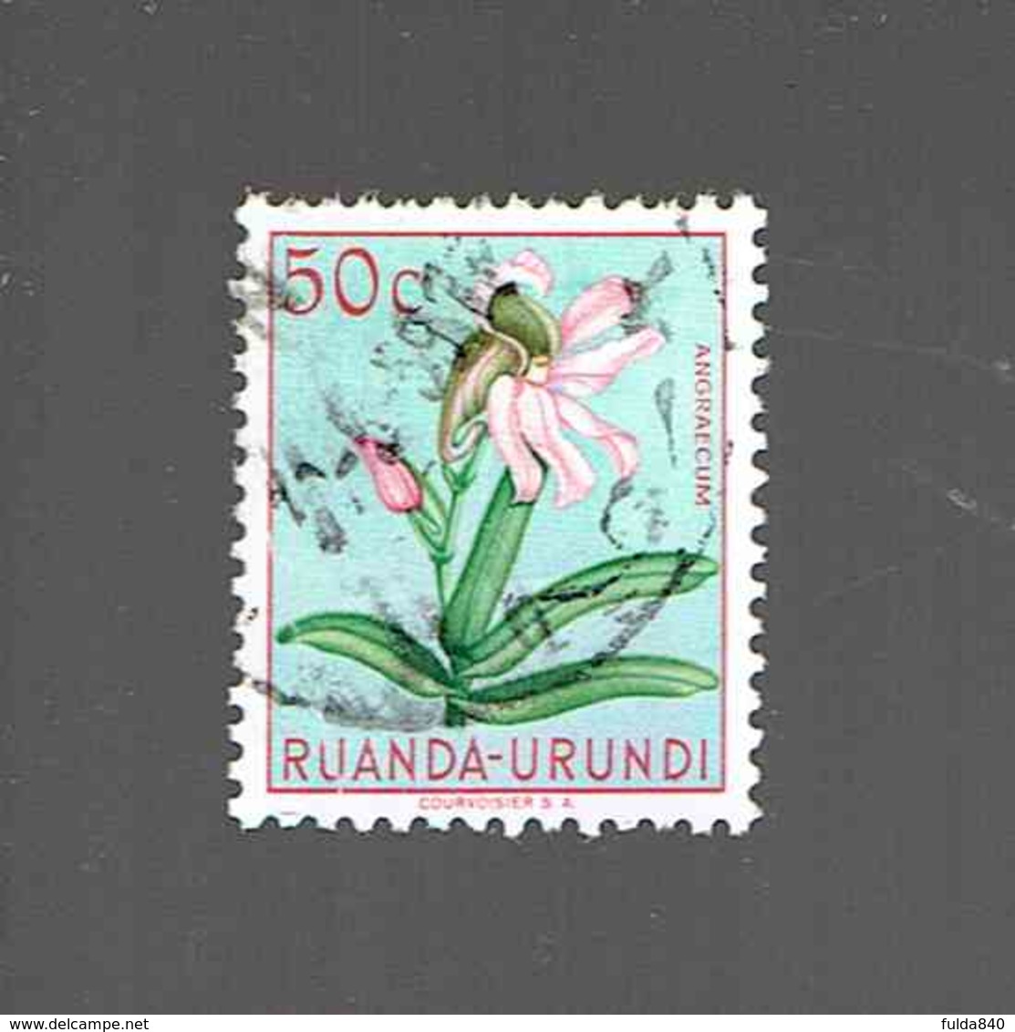 RUANDA URUNDI.(COB-OBP)   1953 - N°182   *Série Des Fleurs" *  50c  Obl.  (décoloré) - Gebraucht