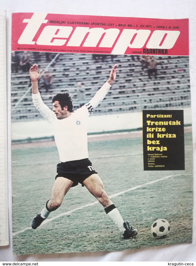 1973 TEMPO YUGOSLAVIA SERBIA SPORT FOOTBALL MAGAZINE NEWSPAPERS PARTIZAN ZVEZDA VARAZDIN HANDBALL WOMEN NATIONAL TEAM - Sonstige & Ohne Zuordnung