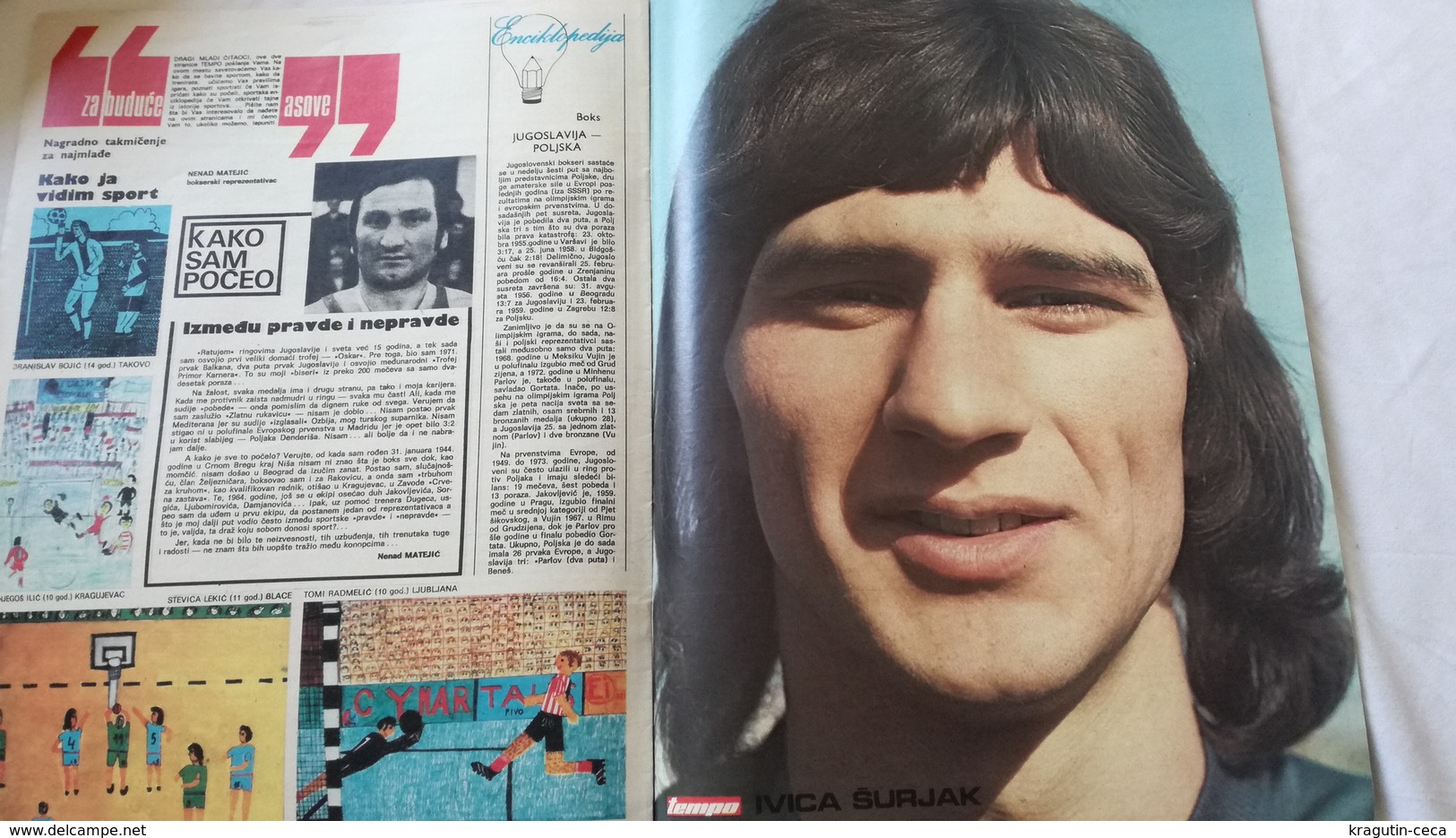 1974 TEMPO YUGOSLAVIA SERBIA SPORT FOOTBALL MAGAZINE NEWSPAPERS IVICA SURJAK NENAD CVETKOVIC PARTIZAN LEEDS UNITED FC - Autres & Non Classés