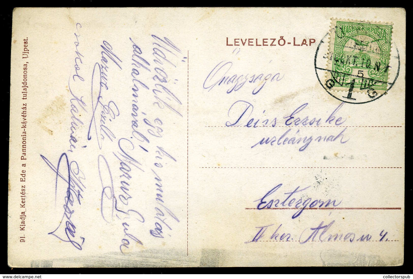 ÚJPEST 1910. Pannónia Kávéház, Régi Képeslap  /  Pannonia Cafe Vintage Pic. P.card - Hungary