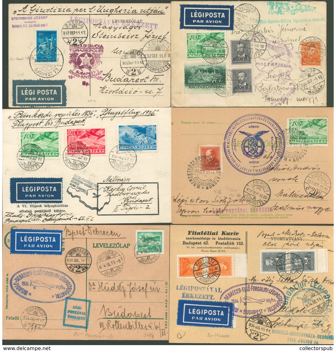 1932-37. 10 Db Különféle , Jó állapotú Alkalmi Légi Levlap. Jó Tétel. - Storia Postale