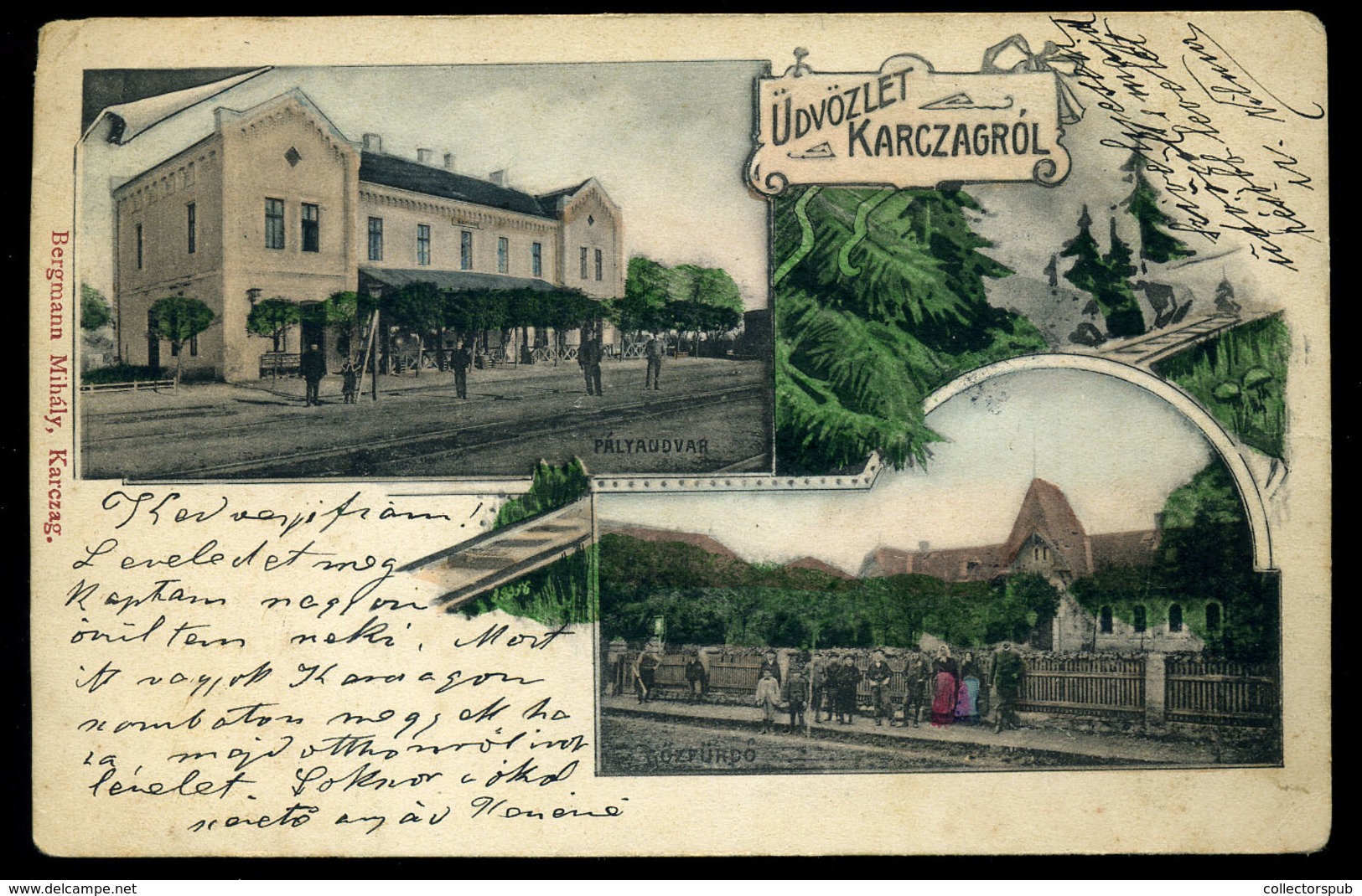 KARCAG 1902. Pályaudvar, Régi Képeslap  /  Train Station Vintage Pic. P.card - Ungheria