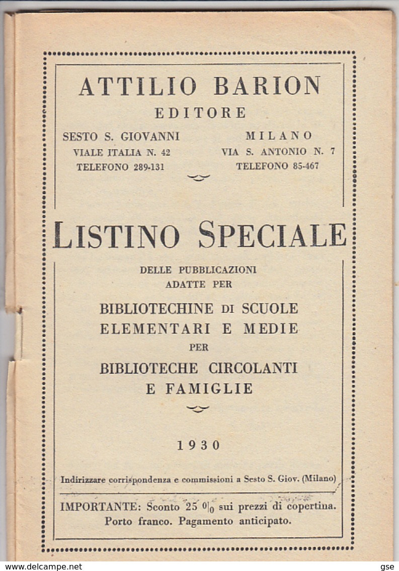 ITALIA 1930 - Libretto Editore BARION - Milano - Motive