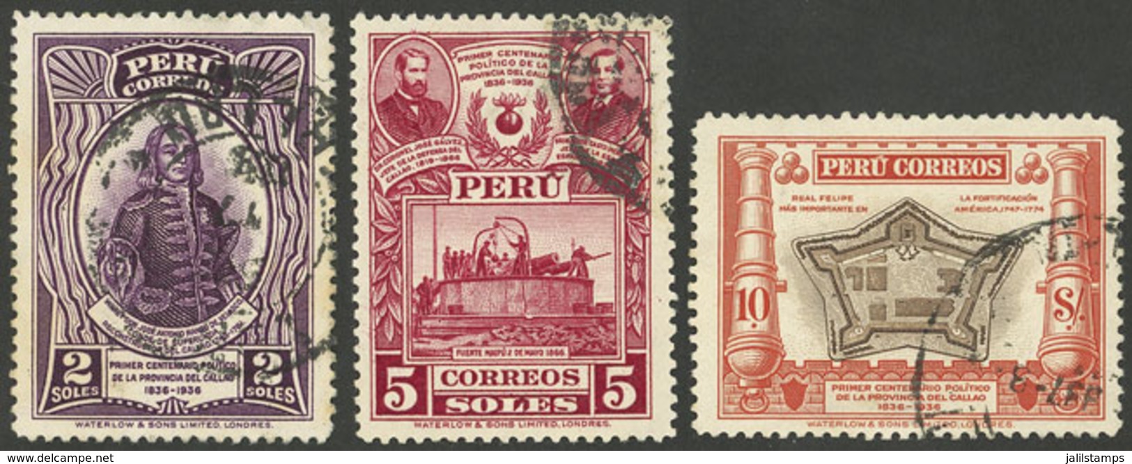 PERU: Sc.349/351, The 3 High Values Of The Set, VF Quality! - Perú