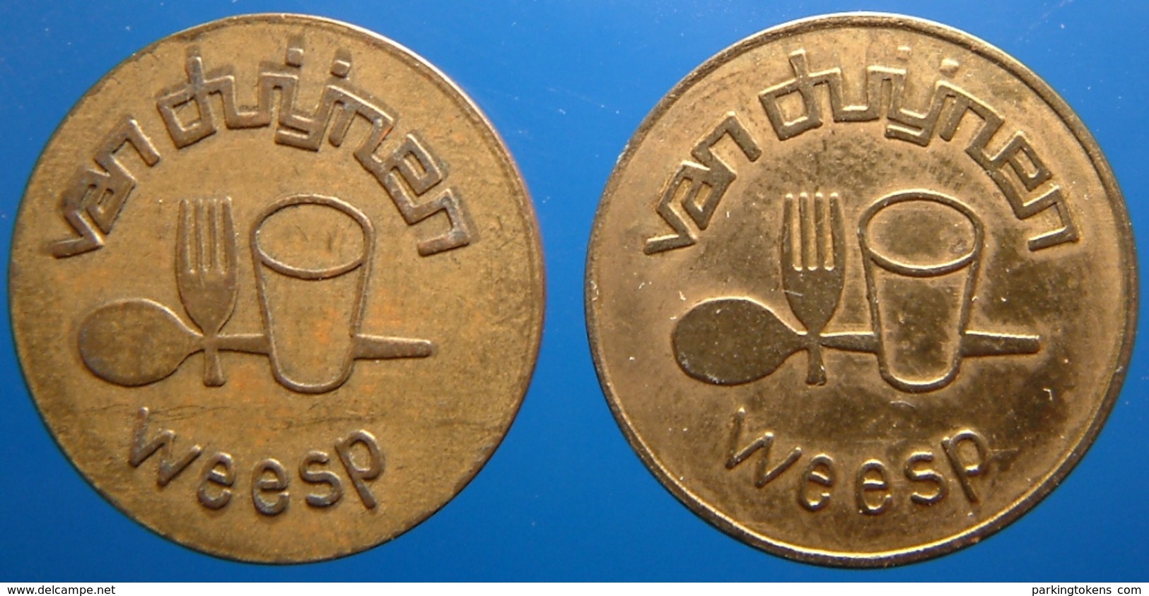 KB118-2b - VAN DUIJNEN WEESP (bold Fork) - Weesp - B 22.0mm - Koffie Machine Penning - Coffee Machine Token - Professionnels/De Société