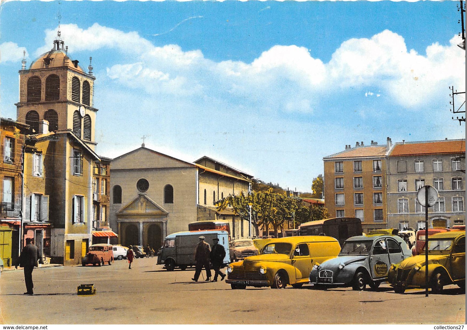 42-SAINT-CHAMOND-PLACE ET EGLISE SAINT-PIERRE - Saint Chamond