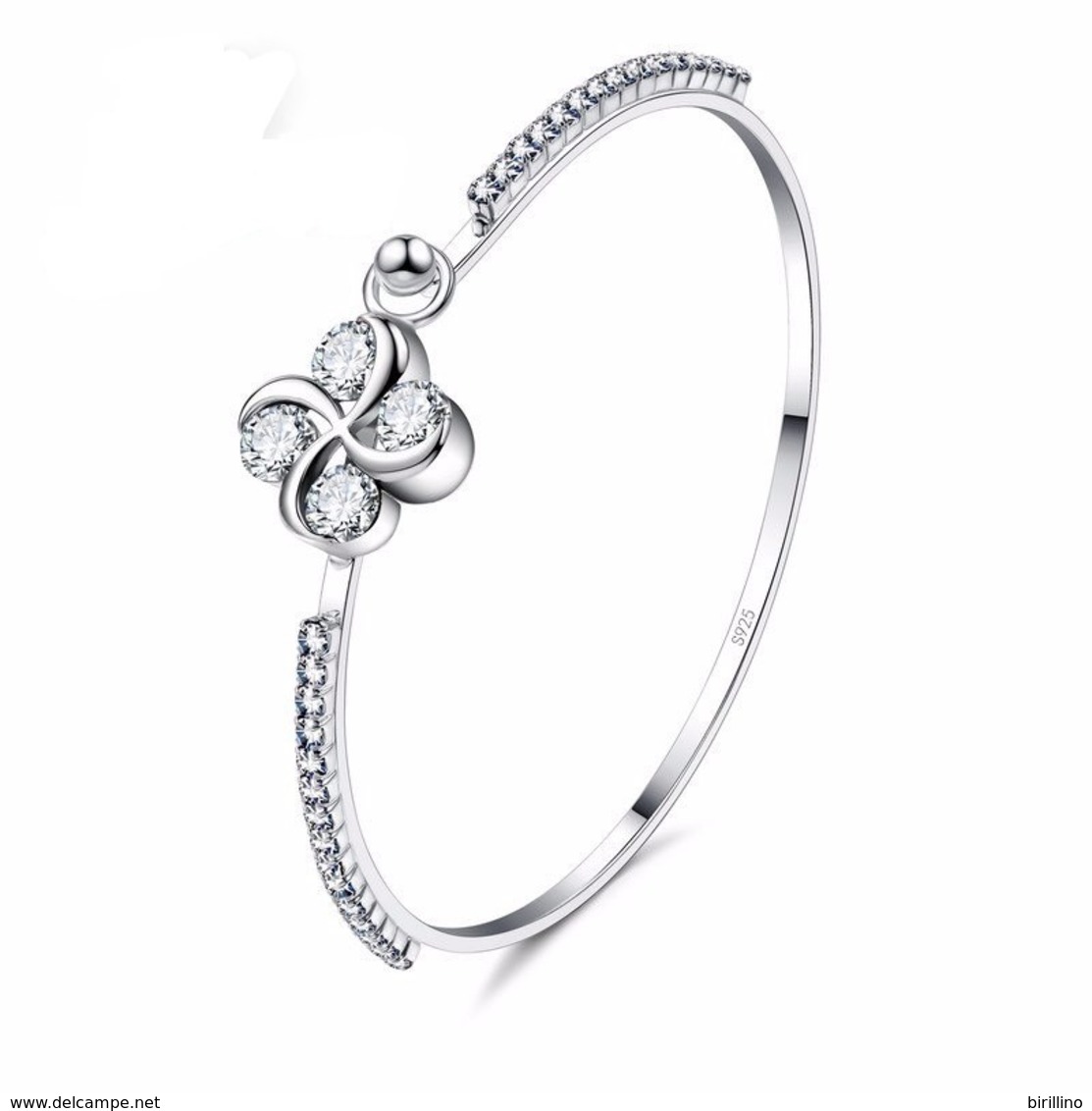 A60101 - Braccialetto Rigido Da Donna Placcato Argento 925 - Armbänder