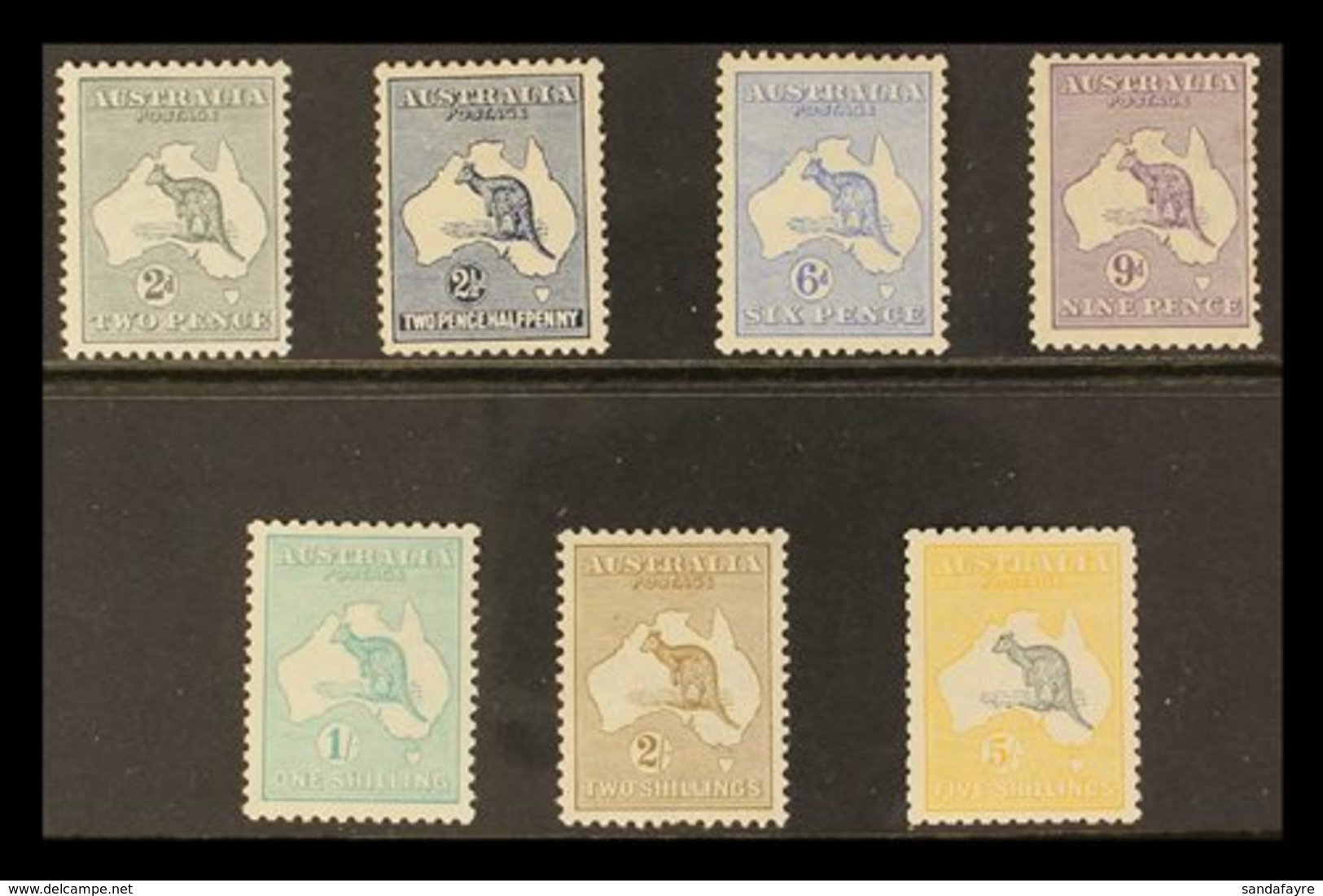 1915 Complete Kangaroo Set To 5s, Wmk Large Crown, SG 24/30, Very Fine Mint. Scarce Set. (7 Stamps) For More Images, Ple - Sonstige & Ohne Zuordnung