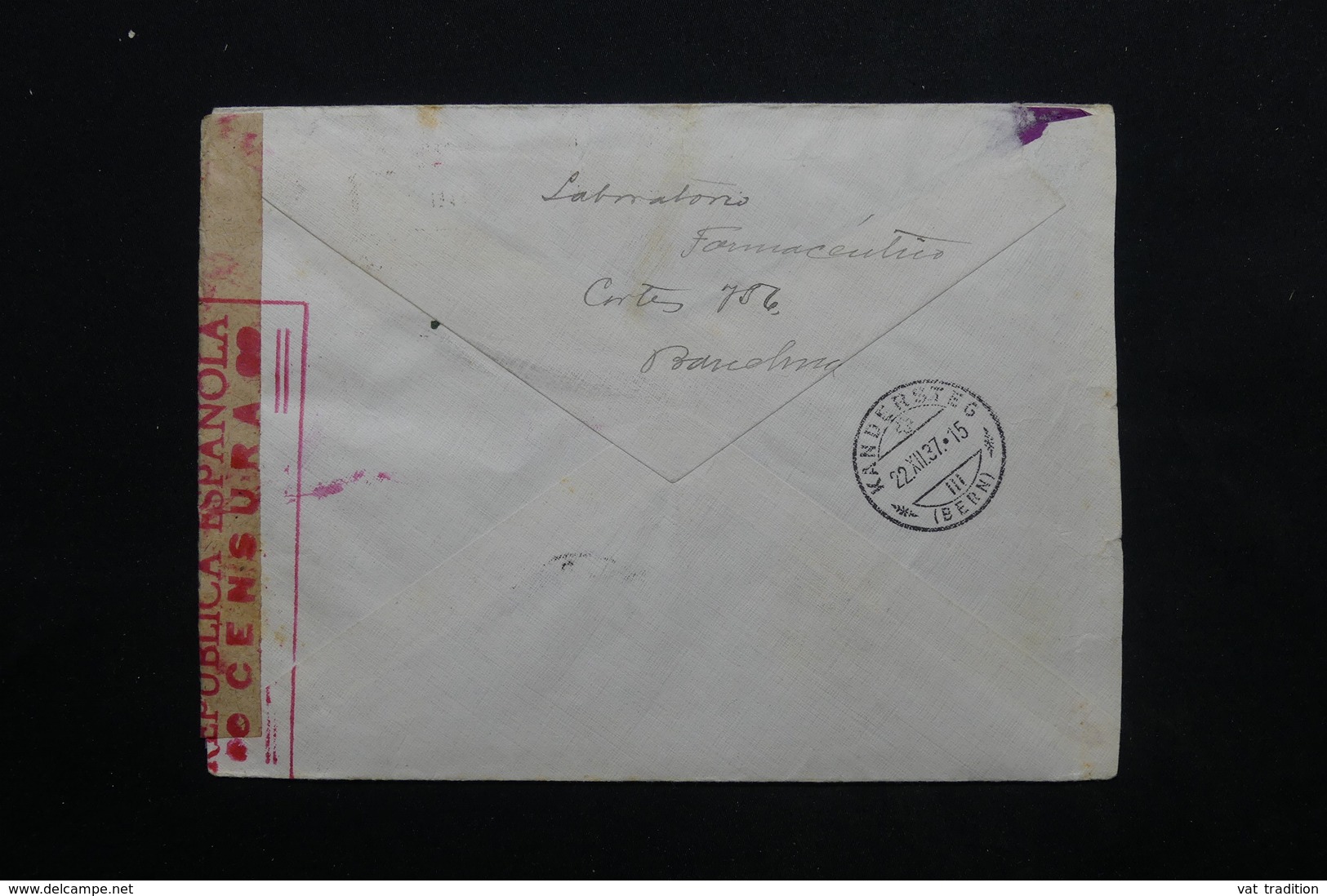 ESPAGNE - Enveloppe En Recommandé De Barcelone Pour Bruxelles Redirigé Vers La Suisse En 1937 , Censure  - L 24839 - Republikanische Zensur