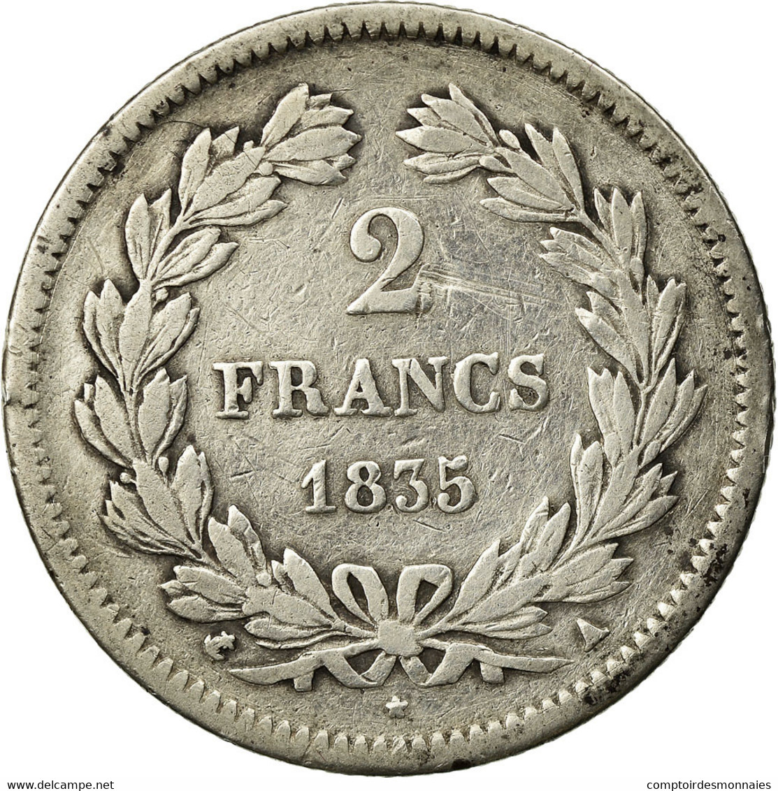 Monnaie, France,Louis-Philippe,2 Francs,1835,Paris,TB+,Argent,KM 743.1,Gad 520 - 2 Francs
