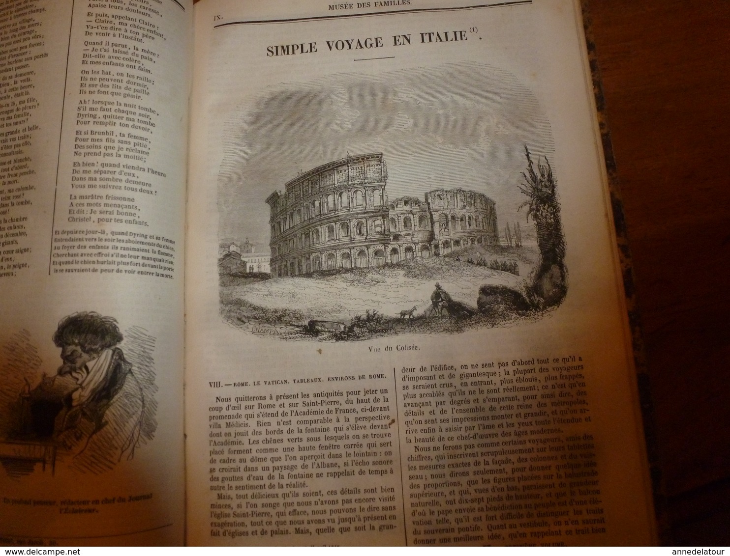 1845-46 MUSEE DES FAMILLES:Histoire de la danse;Histoire des poupées,des marionnettes;Tanger;Venise;Peintre Apelles ;etc