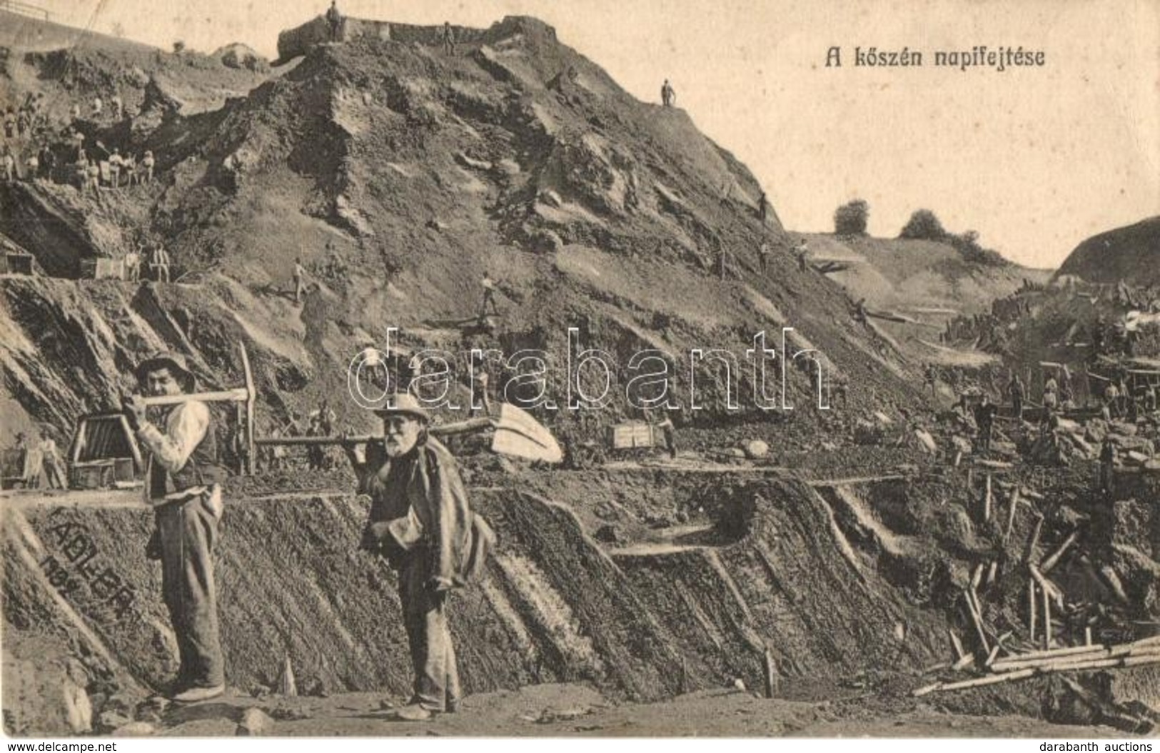 * T3 Petrozsény, Petrosani; Kőszén Napi Fejtése. 1932 Adler Fényirda Szászváros 1910. / Coal Mine, Coal Extraction (szak - Non Classés