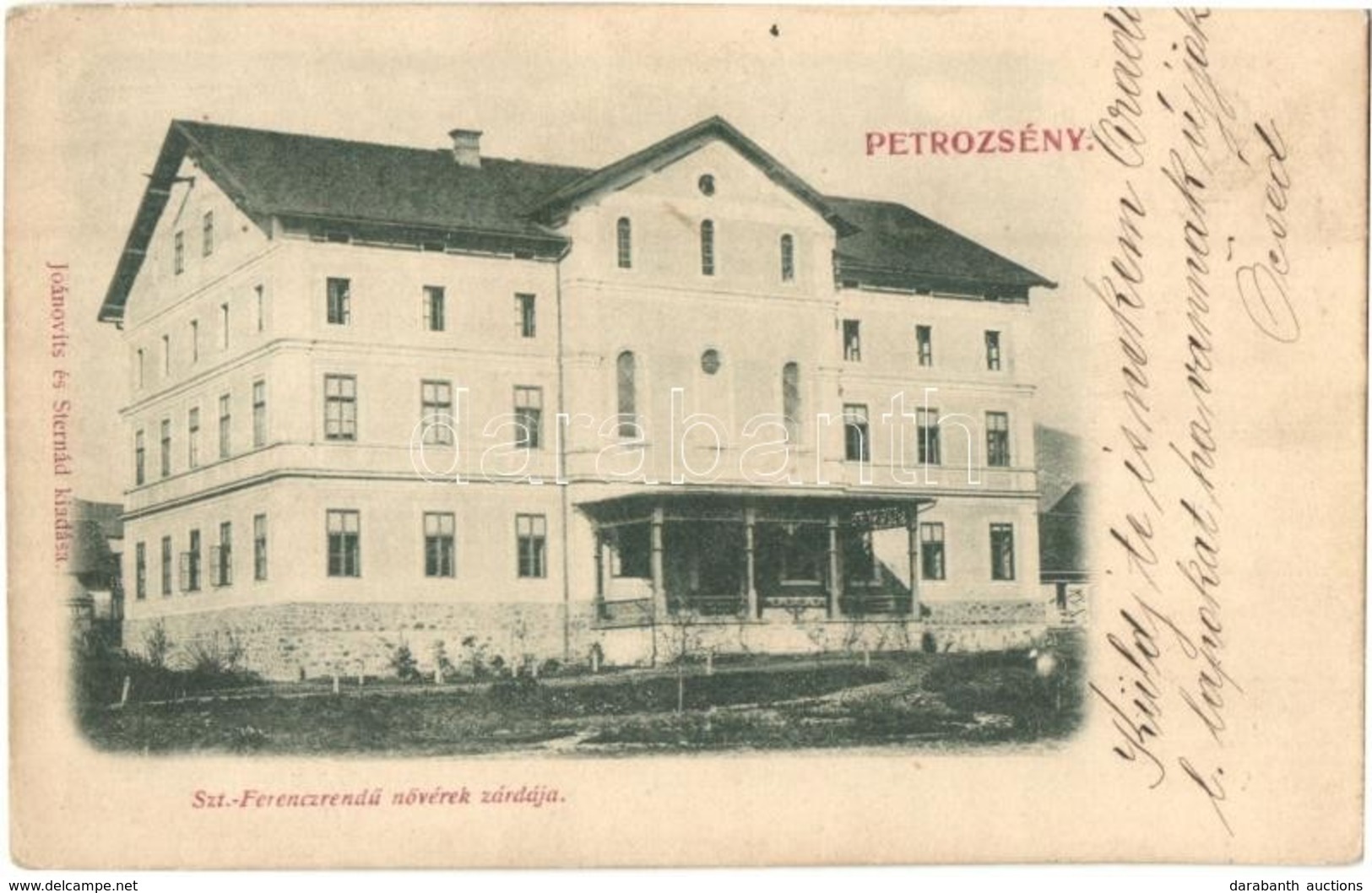 * T2/T3 1899 Petrozsény, Petrosani; Szent Ferenc Rendi Nővérek Zárdája. Joánovits és Sternád Kiadása / Nunnery (Rb) - Non Classés