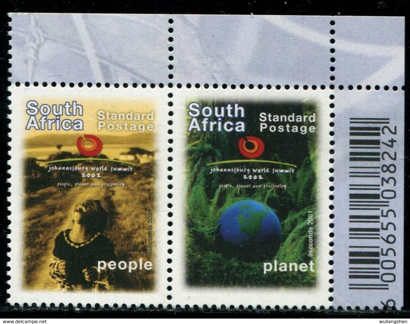 BS0395 South Africa 2002 Harmony Between Man And Earth 2V MNH - Ongebruikt