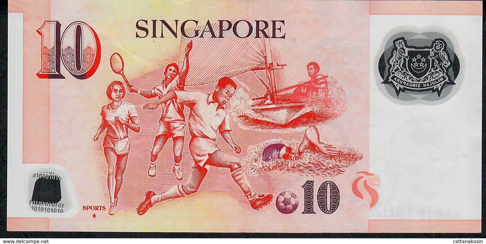 SINGAPORE  P48f 10 DOLLARS  2012 #4HG  1 Diamond  VF NO P.h. - Singapour