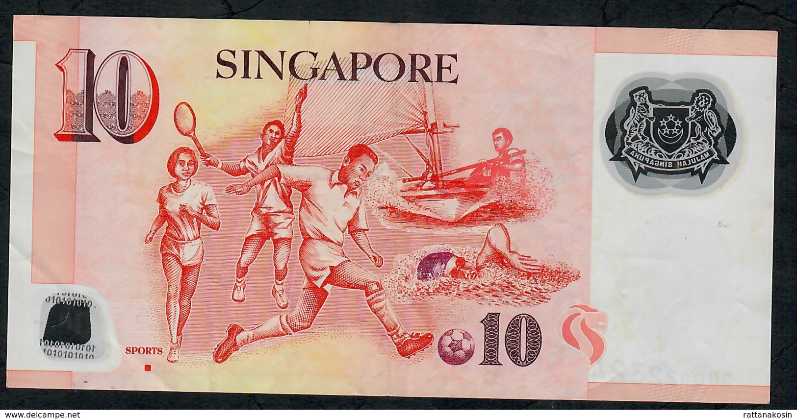 SINGAPORE  P48b  10 DOLLARS  2008 #2BQ 1 Square  VF NO P.h; - Singapore