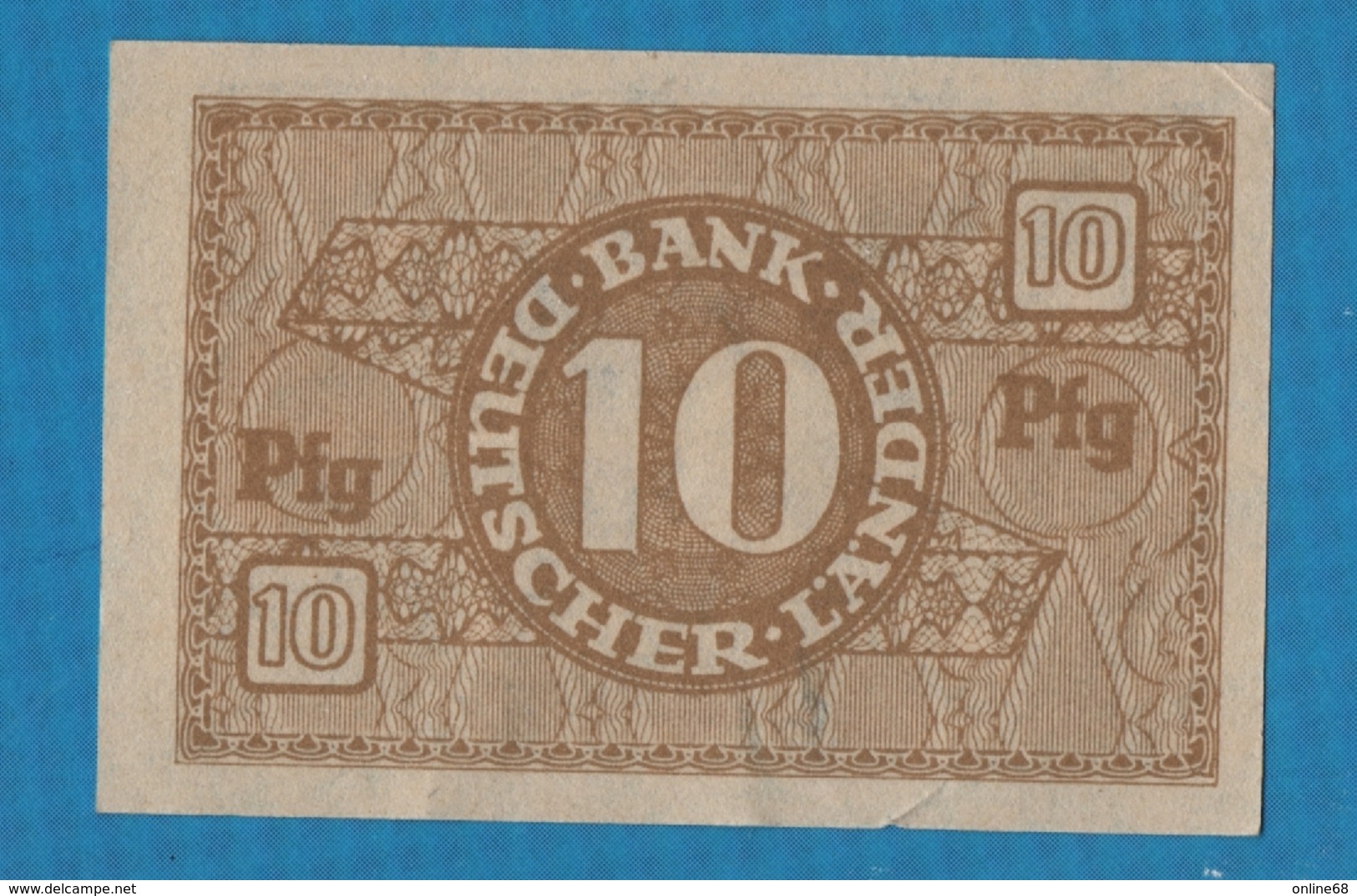 GERMANY BANK DEUTSCHER LÄNDER 10 PFENNIG  Banknote 	ND (1948) P# 12 - 10 Pfennig